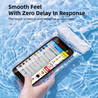 3-PCS Blue IPX8 Waterproof Phone Pouch(19Ã11 CM) - Universal Touch Screen & Underwater Photo Case for Swimming, Snorkeling, and Beach.
