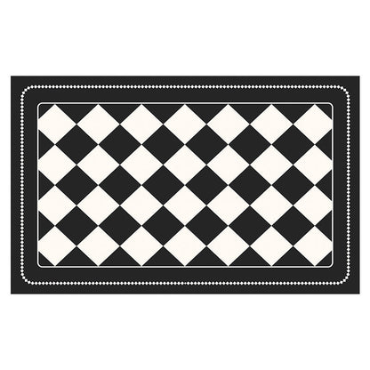 Black Checkered Design Loofah Texture Shower Mat (40x80cm) - Non-Slip PVC Bathroom Floor Mat, Quick-Draining, Anti-Mould & Massage Pad