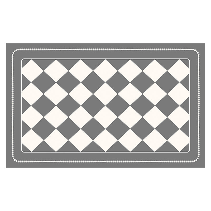 Grey Checkered Design Loofah Texture Shower Mat (50x80cm) - Non-Slip PVC Bathroom Floor Mat, Quick-Draining, Anti-Mould & Massage Pad