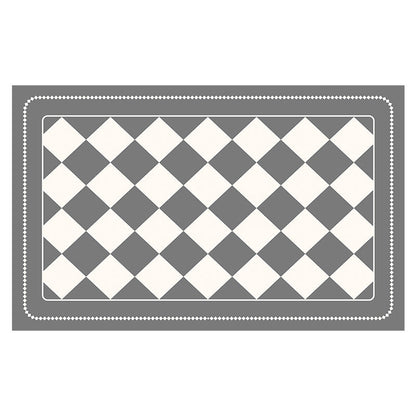 Grey Checkered Design Loofah Texture Shower Mat (50x80cm) - Non-Slip PVC Bathroom Floor Mat, Quick-Draining, Anti-Mould & Massage Pad