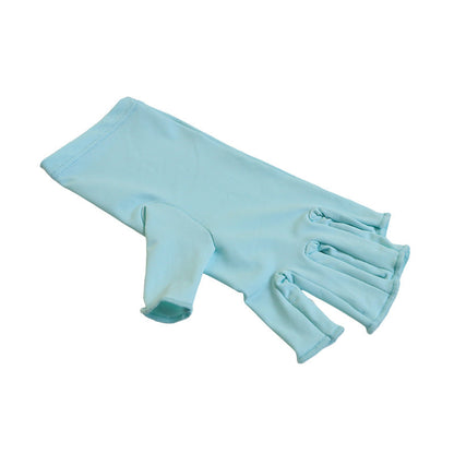 5-Pair Blue UV Protection Fingerless Gloves for Nail Art Curing and Cycling Sun Protection - Made of Nylon/Spandex, Manicure Hand Care