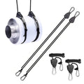 4-Pack 2M Heavy Duty Grow Light Hanger Rope Ratchet - All Black Adjustable Aluminum Pulley System - 50KG+ Load, Auto-Lock Anti-Slip for Tent & Hydroponics.