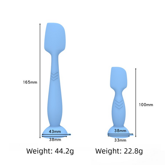 4-Pack Blue Large Silicone Ointment Applicator Spatulas(16.5 CM x 3.8 CM) - Cream Spreader with Suction Base, Hygienic & Precise.
