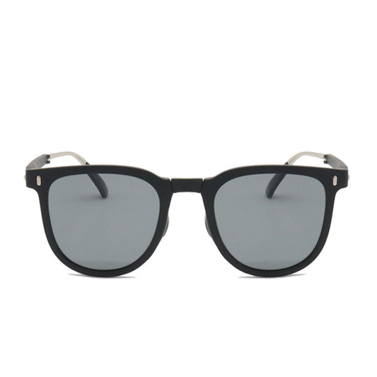 Ultra-Light Foldable TR Sunglasses for Women with Storage Bag - 15° Adjustable Temples & Premium Hinges, UV Protection (Black Frame/Grey Lenses)