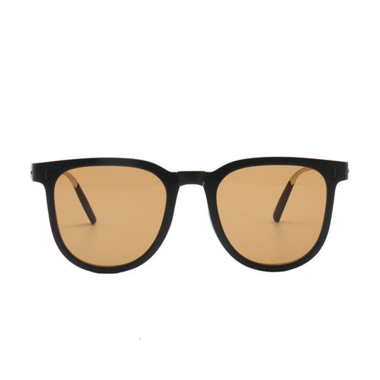 Ultra-Light Foldable TR Sunglasses for Women with Storage Bag - 15° Adjustable Temples & Premium Hinges, UV Protection (Black Frame/Brown Lenses)