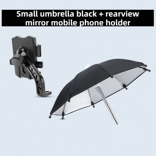 2-Pack Shock-Absorbing and Non-Slip Rearview Mirror Phone Holder with Detachable Mini Umbrella  - , Waterproof & Windproof and Sunshade, 360Â° rotatable.