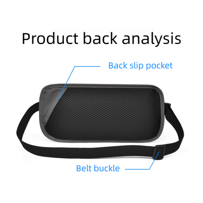 Blue RFID Blocking Slim Anti-Theft Fanny Pack for Outdoor Travel - Hidden Money Belt for Passport, Documents & Cash