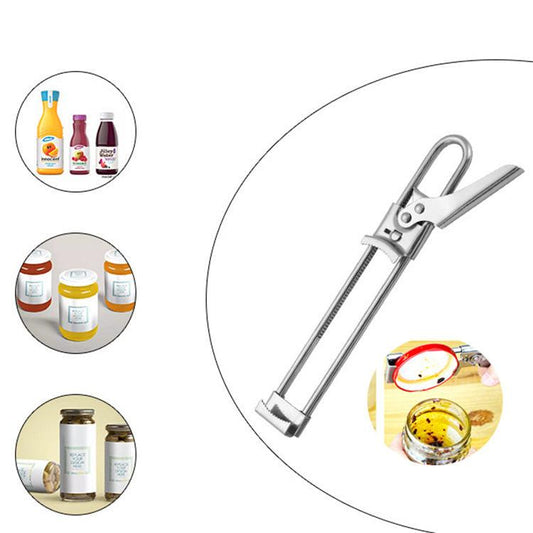 2-Pack Adjustable Stainless Steel Jar Opener and Bottle Cap Remover - Universal Lid Gripper for Sauces and Tough Jar Caps.