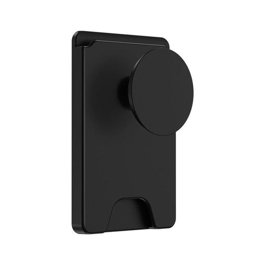 2-Pack 2-in-1 Black Magnetic Card Wallet Integrated Pop Airbag Stand(9.5x6x0.8 CM) - Including Magnetic Ring, for MagSafe Compatible iPhone 14/13/12 Series & Standard Phone Cases.