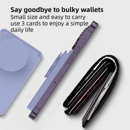 2-Pack 2-in-1 White Magnetic Card Wallet Integrated Pop Airbag Stand(9.5x6x0.8 CM) - Including Magnetic Ring, for MagSafe Compatible iPhone 14/13/12 Series & Standard Phone Cases.
