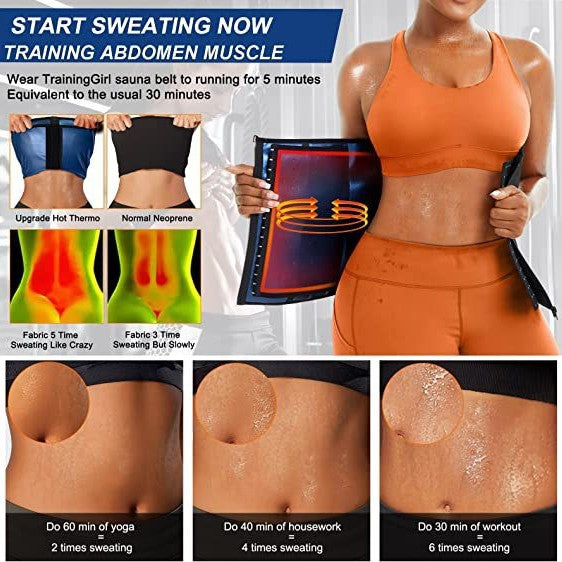 Blue Silver Ion Sauna Waist Trainer for Women(Size M) - 2-in-1 Zipper and Hook/Eye Sweat-Wicking Sports Girdle, Postpartum Fitness Shapewear