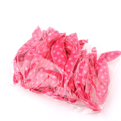 20-Pack Blue Polka Dot Bow Sponge Hair Rollers Set -  Soft Sleep Pillow Lazy No-Heat Curler for Heatless Loose Curls Hair Style