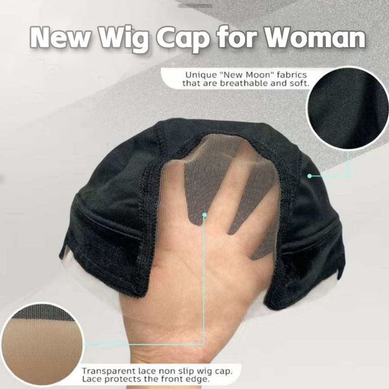 2-Pack Beige U-Part Open-Ear Wig Cap with 4x5 Inch Double Velvet Lace - Comfort & Stability, for Wig Making and Secure Wear
