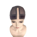 2-Pack Dark Brown U-Part Covered-Ear Wig Cap with 4x5 Inch Double Velvet Lace - Comfort & Stability, for Wig Making and Secure Wear