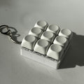 2-Pack White Mechanical 9-Keyboard Fingertip Toy Keychain - Key Pressure Relief, PVC Fingertip Toy.