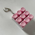 2-Pack Dark Pink Mechanical 9-Keyboard Fingertip Toy Keychain - Key Pressure Relief, PVC Fingertip Toy.