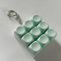 2-Pack Green Mechanical 9-Keyboard Fingertip Toy Keychain - Key Pressure Relief, PVC Fingertip Toy.