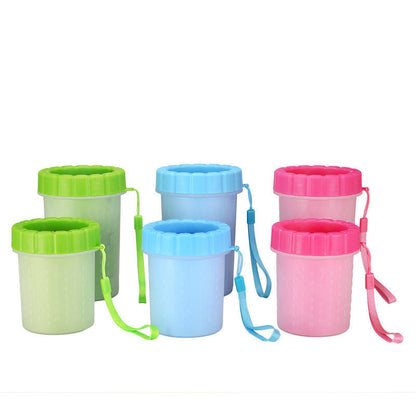 Pink Large Size Quick & Easy-Clean Dog Paw Cleaner Cup - PP+TPR Material, Gentle Pet Grooming Tool