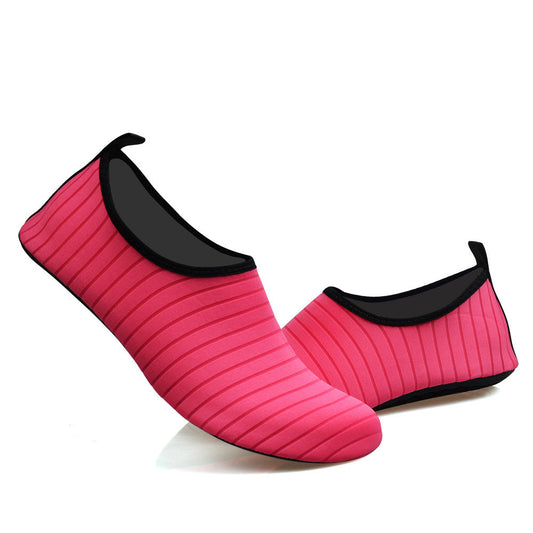 #36/37 Rose Red Quick-Dry Aqua Beach Water Shoes for Men and Women - Slip-On Lightweight Breathable Barefoot Swim Socks