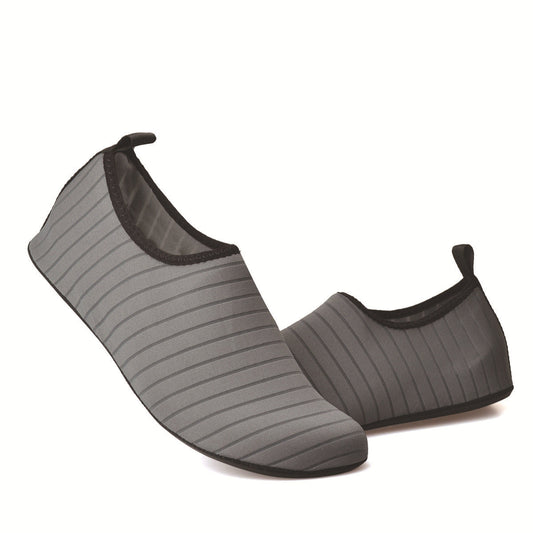 #42/43 Grey Quick-Dry Aqua Beach Water Shoes for Men and Women - Slip-On Lightweight Breathable Barefoot Swim Socks