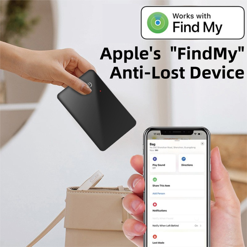 Ultra-Slim 2mm Glass Card Tracker for iOS - Global GPS Location Finding for Wallet, Keys, and Luggage.