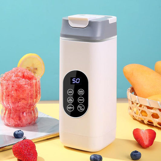 White Portable Wireless 420ML Blender Bottle (8.7x8.7x23.2CM) - 12-Blade Crushing Power, Self-Cleaning, USB Rechargeable for Juices & Smoothies.