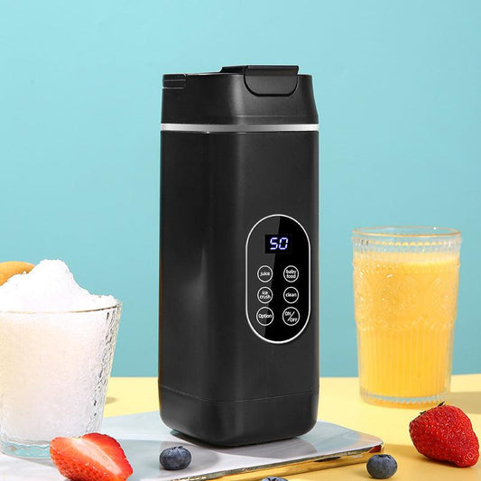 Black Portable Wireless 420ML Blender Bottle (8.7x8.7x23.2CM) - 12-Blade Crushing Power, Self-Cleaning, USB Rechargeable for Juices & Smoothies.