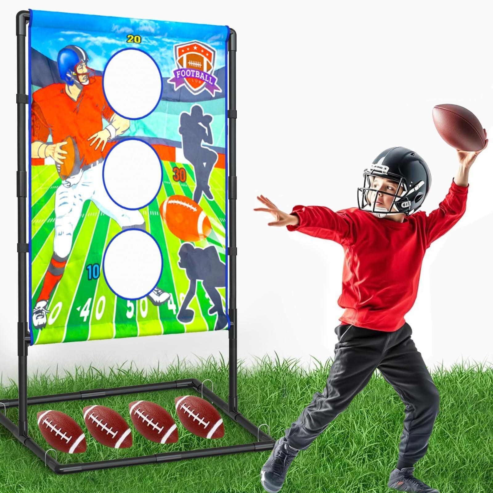 Outdoor/Indoor Portable Rugby Toss Game Set - Football Target Frame &  Rugby Toss Activity Toy, Durable & Easy Assembly Sports Equipment.