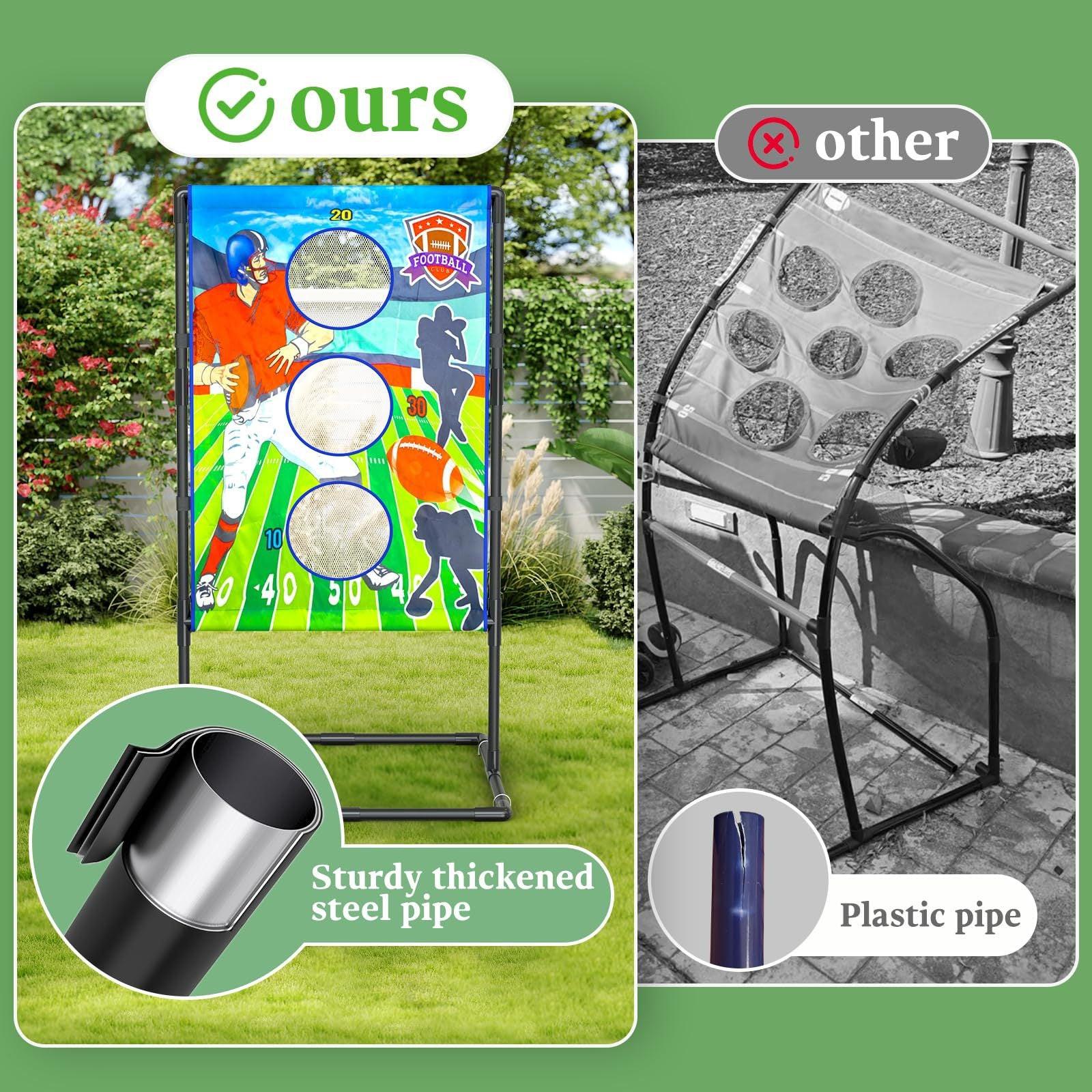 Outdoor/Indoor Portable Rugby Toss Game Set - Football Target Frame &  Rugby Toss Activity Toy, Durable & Easy Assembly Sports Equipment.
