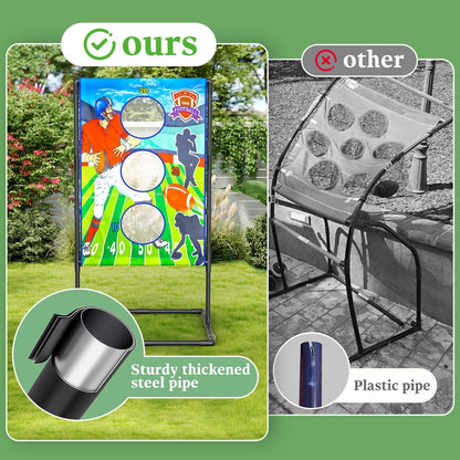Outdoor/Indoor Portable Rugby Toss Game Set - Football Target Frame &  Rugby Toss Activity Toy, Durable & Easy Assembly Sports Equipment.