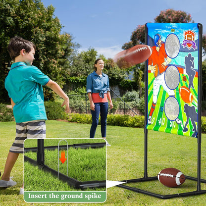 Outdoor/Indoor Portable Rugby Toss Game Set - Football Target Frame &  Rugby Toss Activity Toy, Durable & Easy Assembly Sports Equipment.
