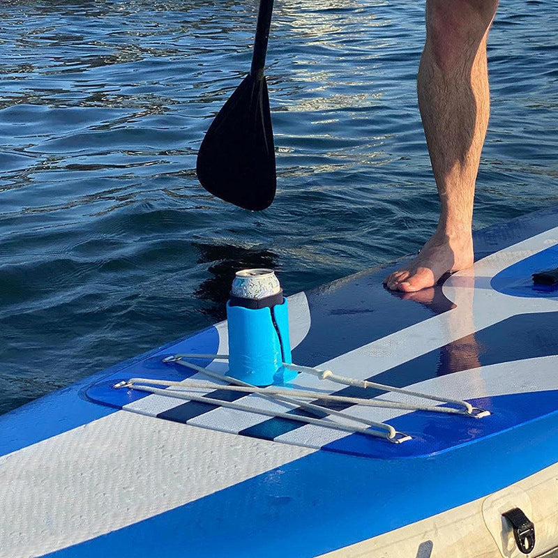 2-Pack Blue Outdoor Surfboard Water Bottle Holder - Portable PP & Silicone Drink Stabilizer for Water Sports.