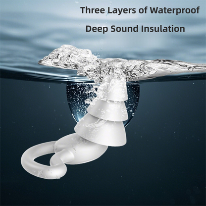 2-Pairs Blue Noise Reduction Silicone Ear Plugs for Swimming, Sleep, and Study - Waterproof Reusable Sound Blocking Earplugs