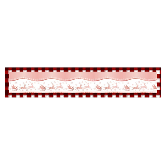 Style-4 New Year & Christmas Table Runner(33 x 180 CM) - Festive Linen Tablecloth, Digital Print Christmas Decor