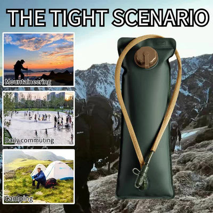 Outdoor Grey 2L Hydration Bladder for Running & Cycling - Eco-Friendly PEVA Material Water Reservoir Pack Insert with Bite Valve & 93CM Water Pipe