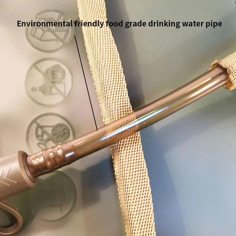 Outdoor Grey 2.5L Hydration Bladder for Running & Cycling - Eco-Friendly PEVA Material Water Reservoir Pack Insert with Bite Valve & 93CM Water Pipe