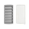 2-Packs Grey 6-Grid Extra Long Silicone Ice Cube Tray - Easy Release Reusable Food Grade Mold for Whiskey, Cocktails & Commercial Use