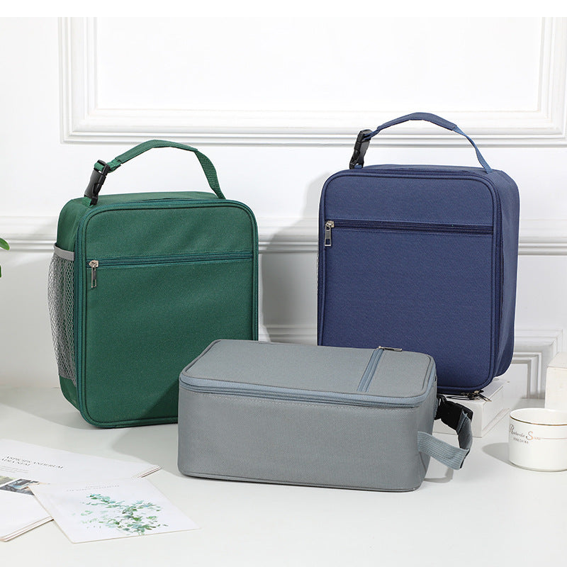 Dark grey Insulated Lunch Bag with Shoulder Strap - Portable & Large Capacity Thermal Bento Tote