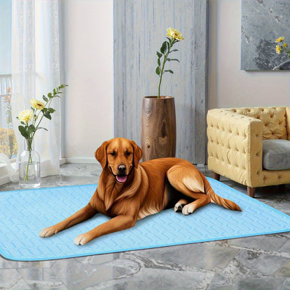 Grey Pet Summer Ice Silk Cooling Mat - Breathable Latex Sleep Pad for Dogs & Cats (50*40cm)