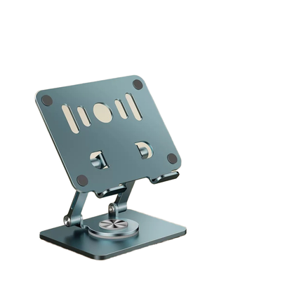 Green 360 degree Rotating Tablet & Phone Stand - Heavy-Duty Aluminum Adjustable Holder with Cooling for iPad, iPhone, and More.