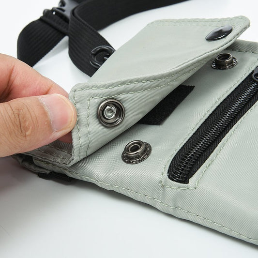 Grey Men's & Women's Nylon Crossbody Phone Bag - Multi-purpose Splash-proof Shoulder Pouch for Travel & Daily Use