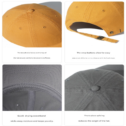 Pink Premium Pure Cotton Quick-Dry Baseball Cap - Outdoor Sports & Camping Sun Hat, Adjustable Fit(54-62cm)