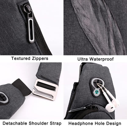 Blue on the right shoulder New Men's Reflective Crossbody Sling Bag - Casual Commuter Shoulder Chest Pack for Daily Essentials