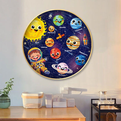 Space luminous jigsaw puzzle Round Cardboard 70-Piece Jigsaw Puzzle - Educational Kids Puzzle Toy, Fun & Engaging.