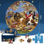 Dog Jigsaw puzzle Round Cardboard 70-Piece Jigsaw Puzzle - Educational Kids Puzzle Toy, Fun & Engaging.