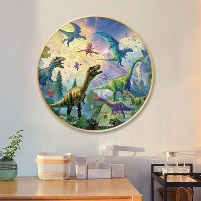Dinosaur jigsaw puzzle Round Cardboard 70-Piece Jigsaw Puzzle - Educational Kids Puzzle Toy, Fun & Engaging.