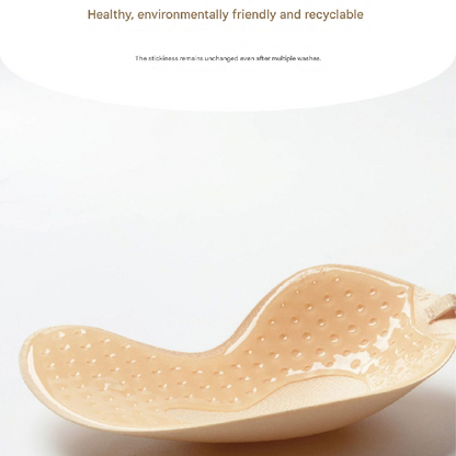 3-PCS Skin color Invisible Silicone Push-Up Bra - Reusable Adhesive Mango Breast Pasties with Breathable Design - Strapless Backless Self-Adhesive Nipple Covers for Women(Cup A)