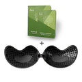 3-PCS Black color Invisible Silicone Push-Up Bra - Reusable Adhesive Mango Breast Pasties with Breathable Design - Strapless Backless Self-Adhesive Nipple Covers for Women(Cup C)