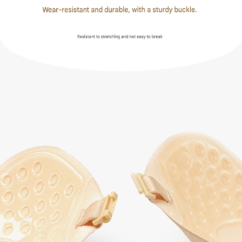 3-PCS Black color Invisible Silicone Push-Up Bra - Reusable Adhesive Mango Breast Pasties with Breathable Design - Strapless Backless Self-Adhesive Nipple Covers for Women(Cup C)