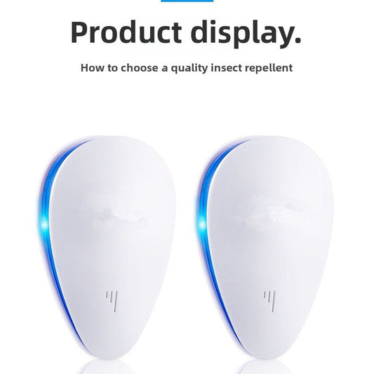 2-PCS Black Ultrasonic Pest Repeller - Smart Frequency Electronic Device for Mosquitoes, Rodents & Insects